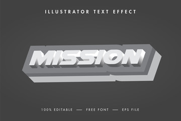 Mission 3d Text Effect and Sharp Effect. 