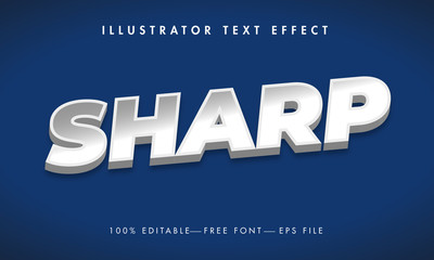 3D Sharp Text Effect and Modern Text Design. 