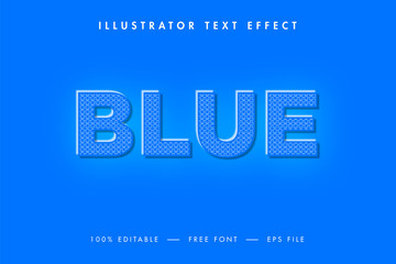 Blue Modern 3D Text Effect and Text Design. 