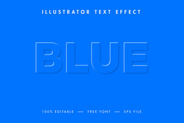 Blue Colour Modern Text Effect and Editable Text. 