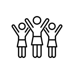 Fototapeta premium pictogram women with arms up, line style
