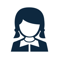 Children avatar icon, schoolgirl
