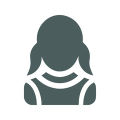 Children avatar gray icon, schoolgirl