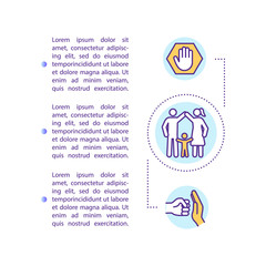 Children protection and care concept icon with text