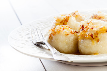 Potato dumplings stuffed with meat