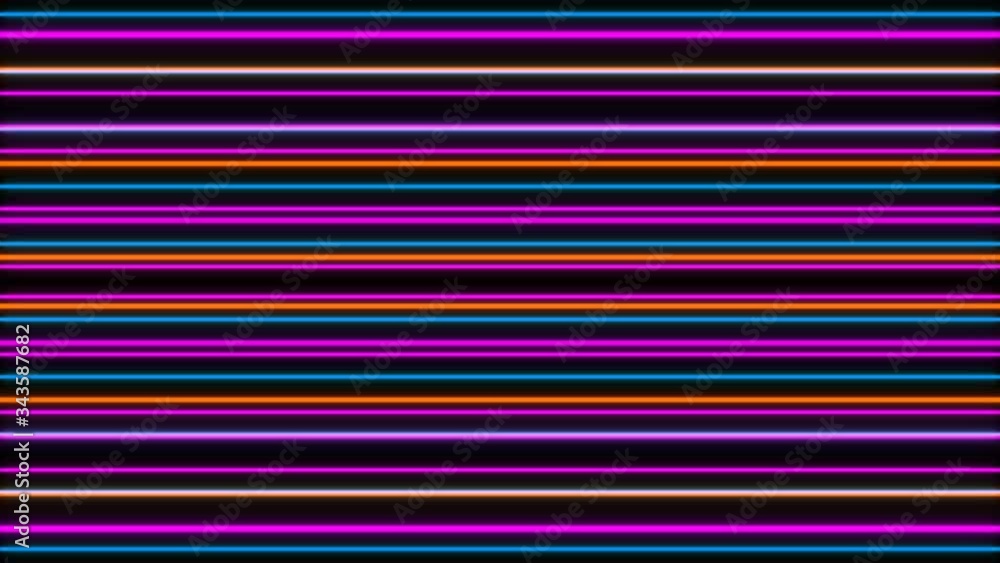 Poster flickering neon colored line screen scan abstract background
