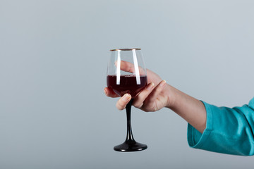 woman hand glass of wine