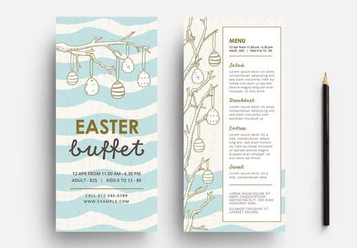 Easter DL Rack Card Layout with Wavy Background