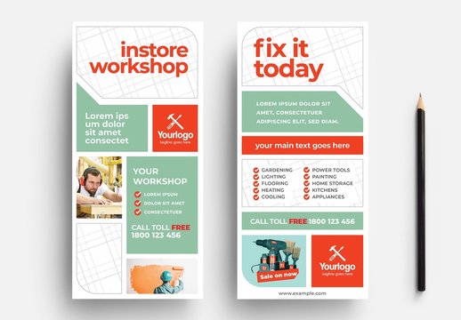 Multipurpose Retail Flyer Layout with Construction Theme