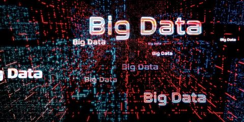 big data schrift als Text grafik element und symbol für daten verarbeitung