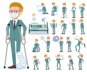 flat type mask blond hair businessman_sickness