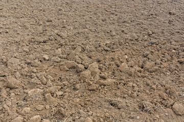 Background of the plowed field prepared for sowing