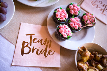 Decorations and snacks for a bachelorette party