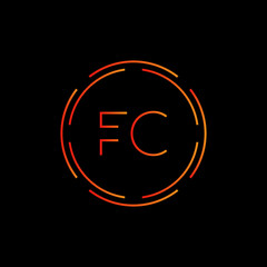 Initial Letter FC Logo Design Vector Template. Creative Linked Alphabetical FC Logo Vector