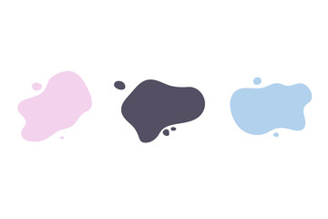 Set of abstract modern graphic elements. Dynamical colored forms and line. Gradient abstract banners with flowing liquid shapes. Template for the design of a logo, flyer or presentation. Vector.