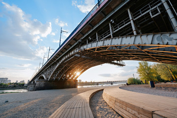Beach near Poniatowski Bridge in Warsaw