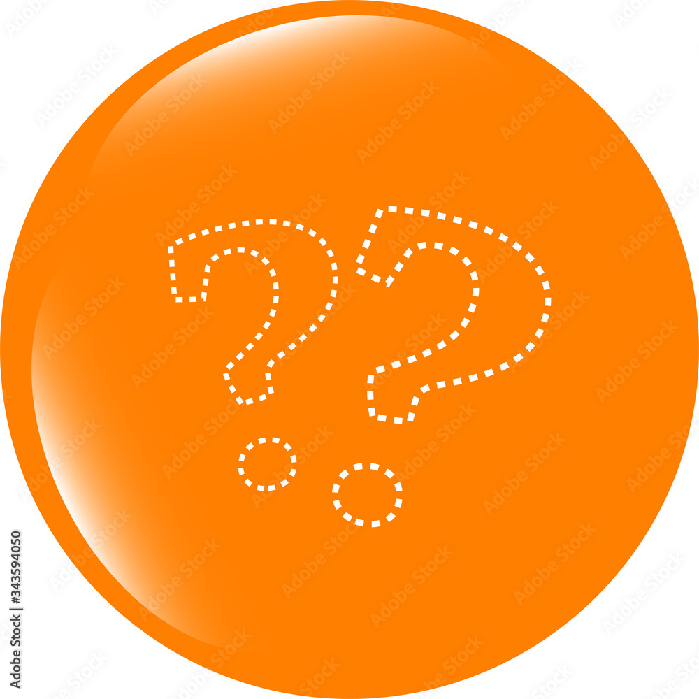 Poster stylish web button with question mark . flat sign isolated on white background
