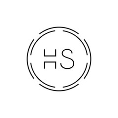 HS Logo Design Vector Template. Initial Circle Letter HS Vector Illustration