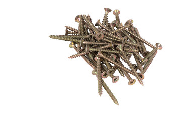The screws lie in a small pile on a white background.