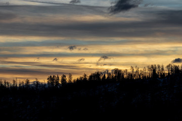 Sunrise in Bohinj mountains spring time
