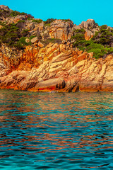 Fototapeta na wymiar colorful paradise beach cliff
