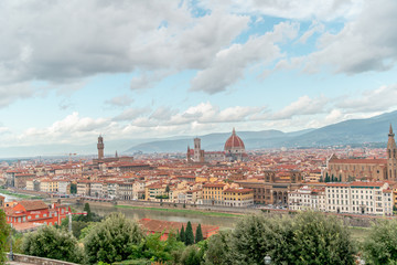 Fototapeta premium City of Florence in Italy. View from a mountain