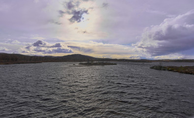 sunset over the lake