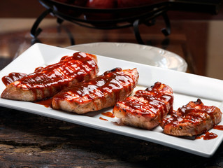 Pork steak with barbecue sauce