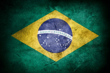 Grunge Brazilian flag