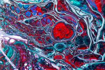 Modern multicolor abstract pattern with acrylic paints.