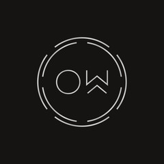 Initial Monogram Letter OW Logo Design Vector Template. Digital Technology OW Letter Logo Design