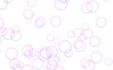 Pink colored background with purple bubbles. Wallpaper, texture purple balloons. 3D illustration