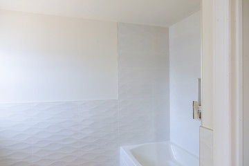 Construction wall tile unfinished reconstruction of bathroom