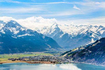 Zell am See. Scenic view on  alps near Zeller See lake. Zillertal. Austria