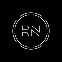 Initial Letter RN Logo Creative Typography Vector Template. Digital Abstract Letter RN Logo Design