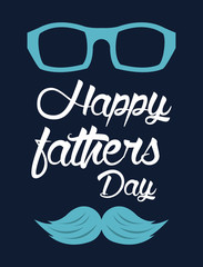 happy fathers day card with mustache