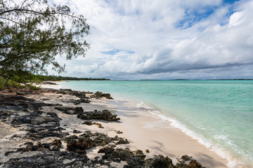 View of Coco Plum beach in Great Exuma  (Bahamas).