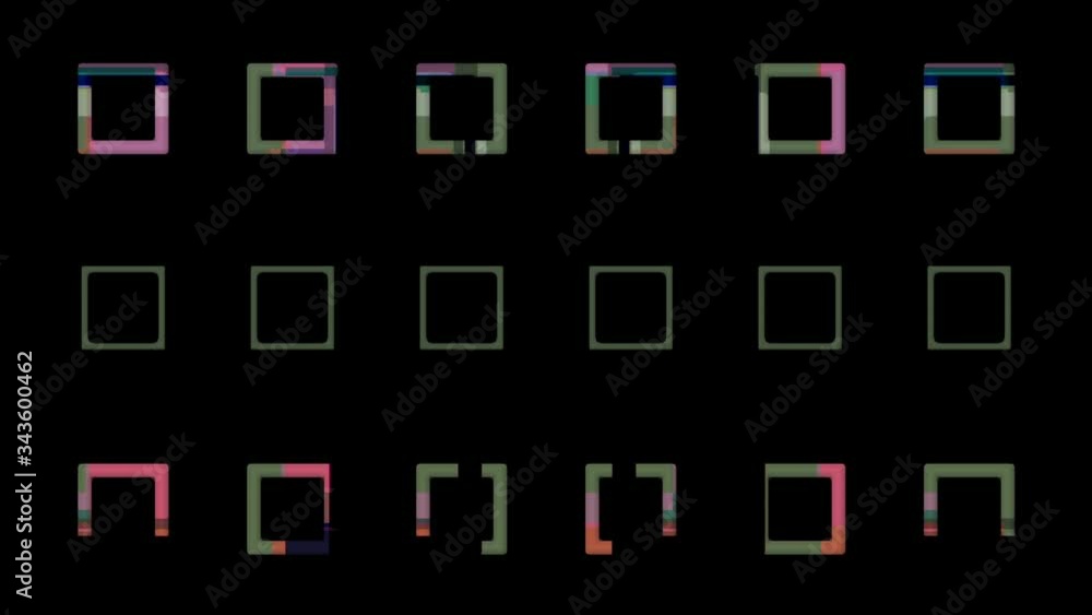 Fototapete digital squares rotation shapes colored pattern loop background