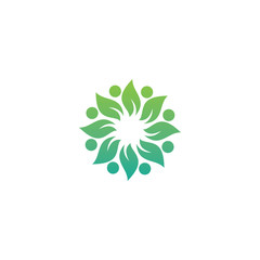 Green Leaf eco organic Logo design vector template