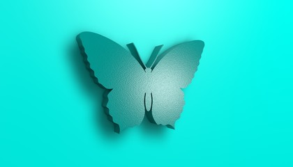 3D illustration of a butterfly in detail close up.