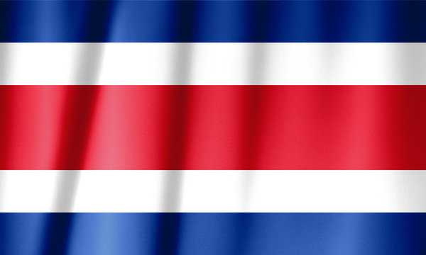 Costa Rica flag on a silk drape waving