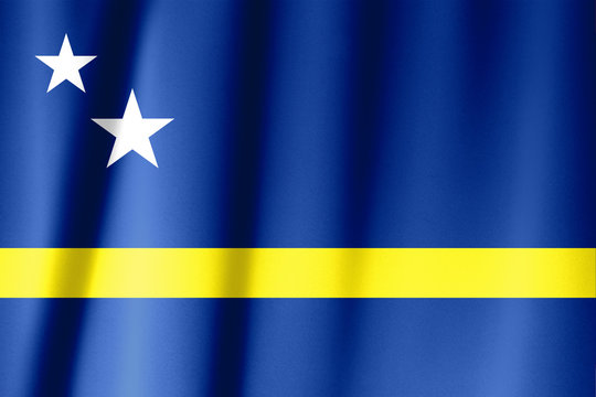 Flag of Curacao waving in the wind