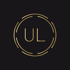Fototapeta Initial UL Logo Creative Typography Vector Template. Digital Abstract Letter UL Logo Design obraz