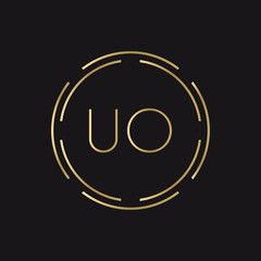 Initial UO Logo Creative Typography Vector Template. Digital Abstract Letter UO Logo Design