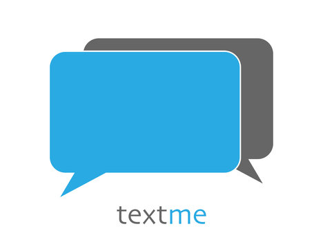 Isolated Text Message Template. Bubble Conversation In Blue And Black Design. Sms Dialogue Messenger For Chat. Smartphone Chat Speech. Communication Element. Vector EPS 10.