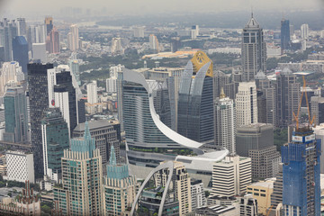 
BANGKOK/THAILAND - 10th Nov, 2019 : Aerial view of Bangkok skyline and skyscraper.