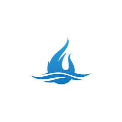 Water drop & Wave Logo Template vector illustration design