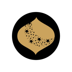 eid mubarak concept, decorative arabic ornament with stars design, block style