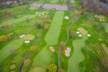 Aerial of Golf Course in New Jersey 