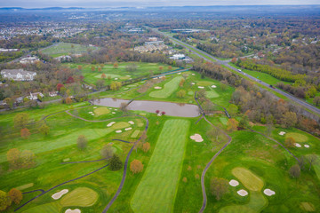 Aerial of Golf Course in New Jersey 
